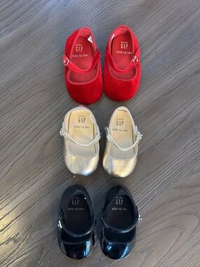 GAP Baby Mary Jane Shoes in Red, Silver, and Black